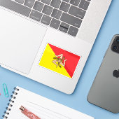 イタリア,シチリア国旗 シール (ノートパソコンとiPhone)