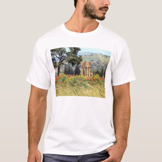 イタリア、シチリア島、アグリジェント。古代ギリシャの遺跡 Tシャツ (正面)