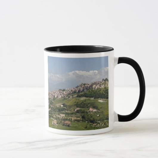 イタリア, シチリア島, エンナ, カラシベッタ, 朝の景色 マグカップ (右)
