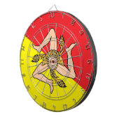 イタリア,シチリア州旗とダーツボード ダーツボード (正面右)