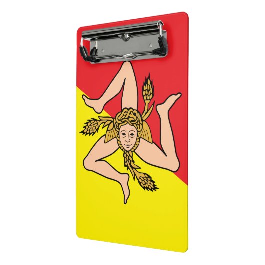 イタリア，シチリア州旗とミニクリップボード ミニクリップボード (アングル2)