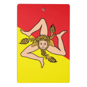 イタリア，シチリア州旗とミニクリップボード ミニクリップボード (裏面)