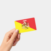 イタリア，シチリア州旗と名前バッジ バッジ (手持ち)