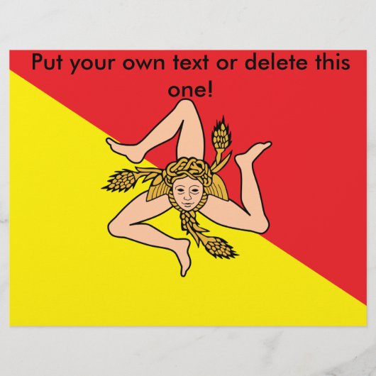 イタリア，シチリア州旗のあるフライヤー チラシ (正面)