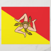 イタリア，シチリア州旗のあるフライヤー チラシ (裏面)