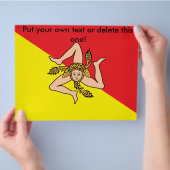 イタリア，シチリア州旗のあるフライヤー チラシ (手)