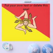 イタリア，シチリア州旗のあるフライヤー チラシ (シングル)