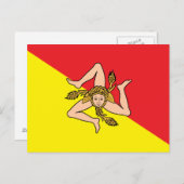 イタリア，シチリア州旗はがき ポストカード (正面/裏面)
