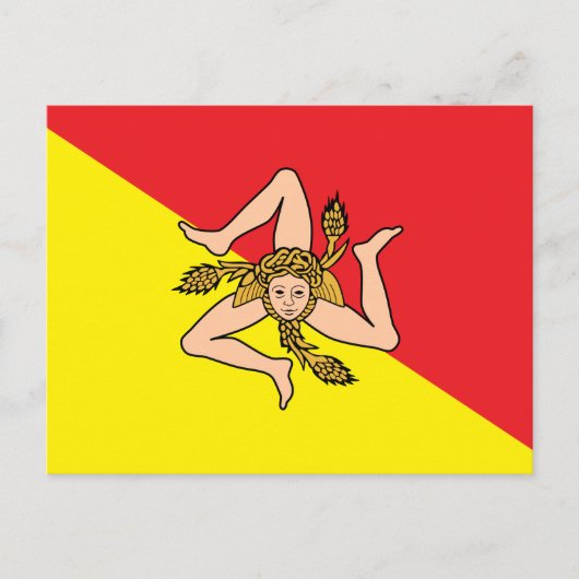 イタリア，シチリア州旗はがき ポストカード (正面)
