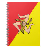 イタリア，シチリア州旗を持つノート ノートブック (正面)