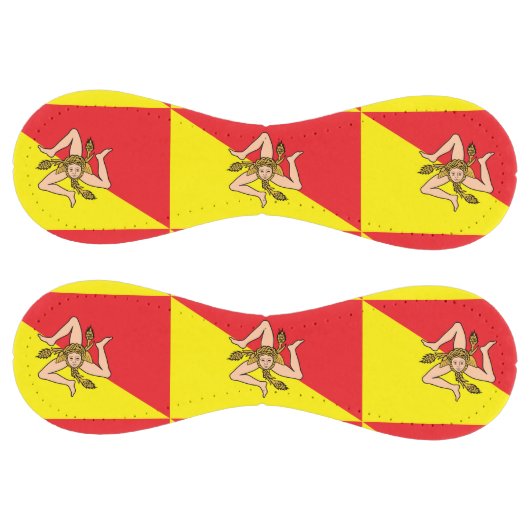 イタリア，シチリア州旗を持つ愛国的なソフトボール ソフトボール (パネル)