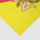 イタリア，シチリア州旗を持つ愛国的なティッシュペーパー 薄葉紙 (詳細)