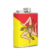 イタリア，シチリア州旗を持つ愛国的なフラスコ フラスク (右)