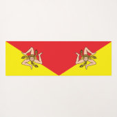 イタリア，シチリア州旗を持つ愛国的なヨガマット ヨガマット (裏面(横))