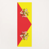 イタリア,シチリア州旗を持つ愛国的なヨガマット ヨガマット (正面)