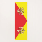 イタリア,シチリア州旗を持つ愛国的なヨガマット ヨガマット (裏面)