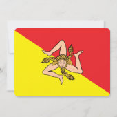 イタリア,シチリア州旗を持つ愛国的な招待状 招待状 (正面)