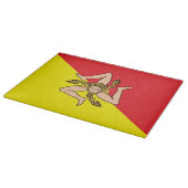 イタリア,シチリア州旗を持つ愛国的な裁断ボード カッティングボード (角)