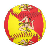 イタリア,シチリア州旗を持つ愛国野球 野球ボール (裏面)
