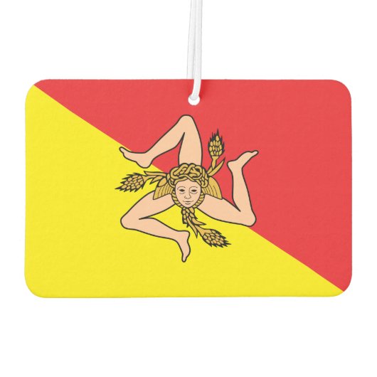 イタリア,シチリア州旗を持つ車の空気フレッシュ カーエアーフレッシュナー (裏面)