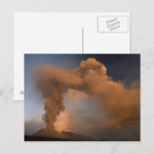 イタリア，シチリア州，エトナ山のサミットのベント ポストカード (正面/裏面)