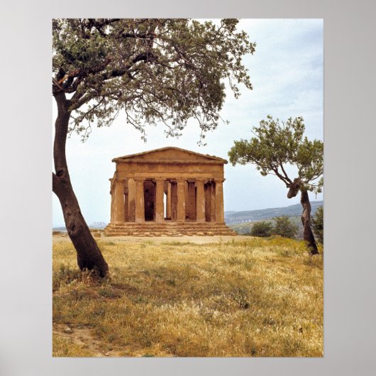 イタリア、シチリア、アグリゲント。2の遺跡 ポスター (正面)