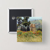 イタリア、シチリア、アグリジェント。廃墟は 缶バッジ (正面&裏面)