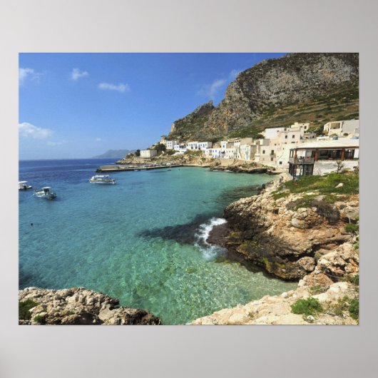イタリア、シチリア、エガディ諸島、レバンゾ、 ポスター (正面)