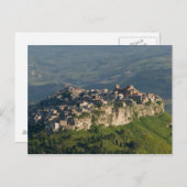 イタリア,シチリア,エンナ, Calascibetta,朝のビュー2 ポストカード (正面/裏面)