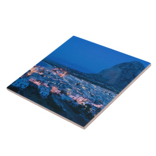 イタリア，シチリア，サンビトローカポ，リゾートタウン タイル (側面)