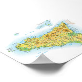 イタリア – シチリア – シチリアの地図 –  ポスター (角)
