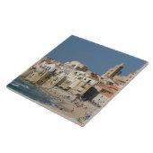 イタリア，シチリア，セファル，ドゥオモとのタウンビュー タイル (側面)