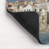 イタリア、シチリア、セファル、ドゥオモと町並み マウスパッド (コーナー)