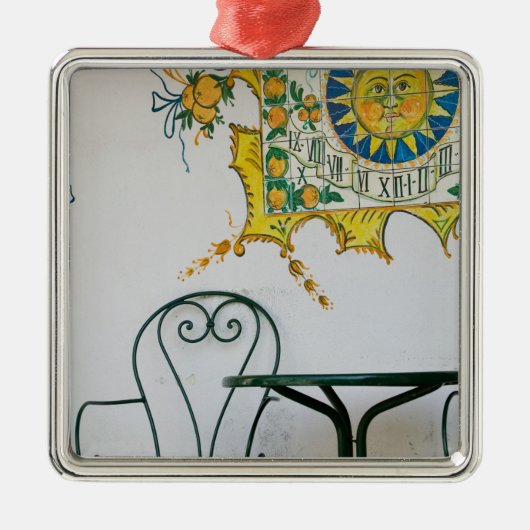 イタリア、シチリア、タオルミナ：Bam、バーカフェ詳細 メタルオーナメント (正面)