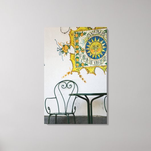 イタリア,シチリア,タオルミーナ:バム,バーカフェ詳細 キャンバスプリント (正面)