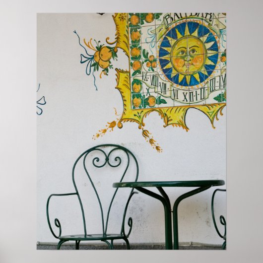 イタリア，シチリア，タオルミーナ：バム，バーカフェ詳細 ポスター (正面)