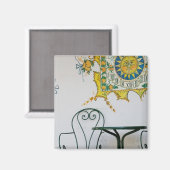 イタリア，シチリア，タオルミーナ：バム，バーカフェ詳細 マグネット (正面/裏面)