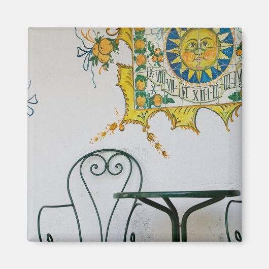 イタリア，シチリア，タオルミーナ：バム，バーカフェ詳細 マグネット (正面)