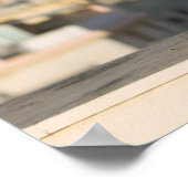 イタリア、シチリア、テルミニ島、ビュー&花 ポスター (角)