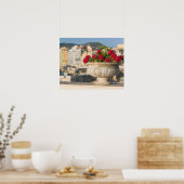 イタリア、シチリア、テルミニ島、ビュー&花 ポスター (キッチン)