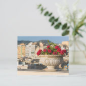 イタリア、シチリア、テルミニ島、ビュー&花 ポストカード (スタンド正面)