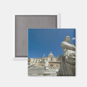 イタリア、シチリア、パレルモ、バストと噴水 マグネット (正面/裏面)