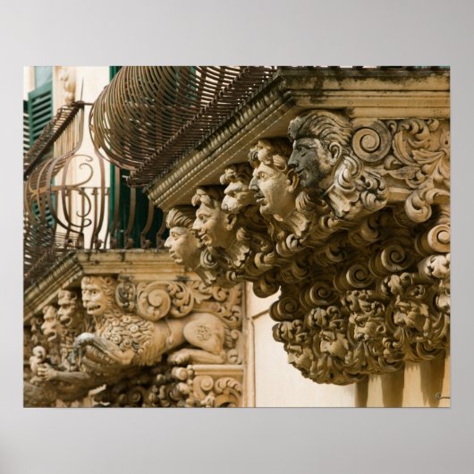 イタリア、シチリア、能登:バ素晴らしロークの町 ポスター (正面)