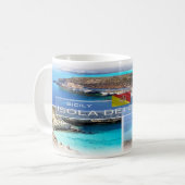 イタリア – シチリア – Isola dei Conigli - コーヒーマグカップ (正面左)