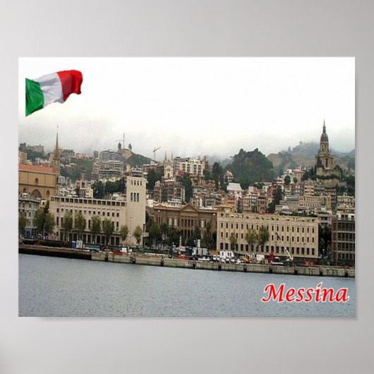イタリア – シチリア – Messina - Cityscape - ポスター (正面)