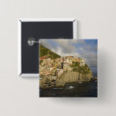 イタリア、シンク·テレ、マナロラ。崖の上の村。 缶バッジ (正面&裏面)