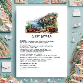 イタリア シンケ・テッレ 結婚式のゲスト詳細 エンクロージャーカード