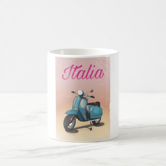 イタリア・スクーター旅行ポスター コーヒーマグカップ (中央)