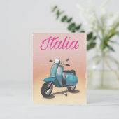 イタリア・スクーター旅行ポスター ポストカード (スタンド正面)