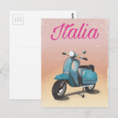 イタリア・スクーター旅行ポスター ポストカード (正面/裏面)